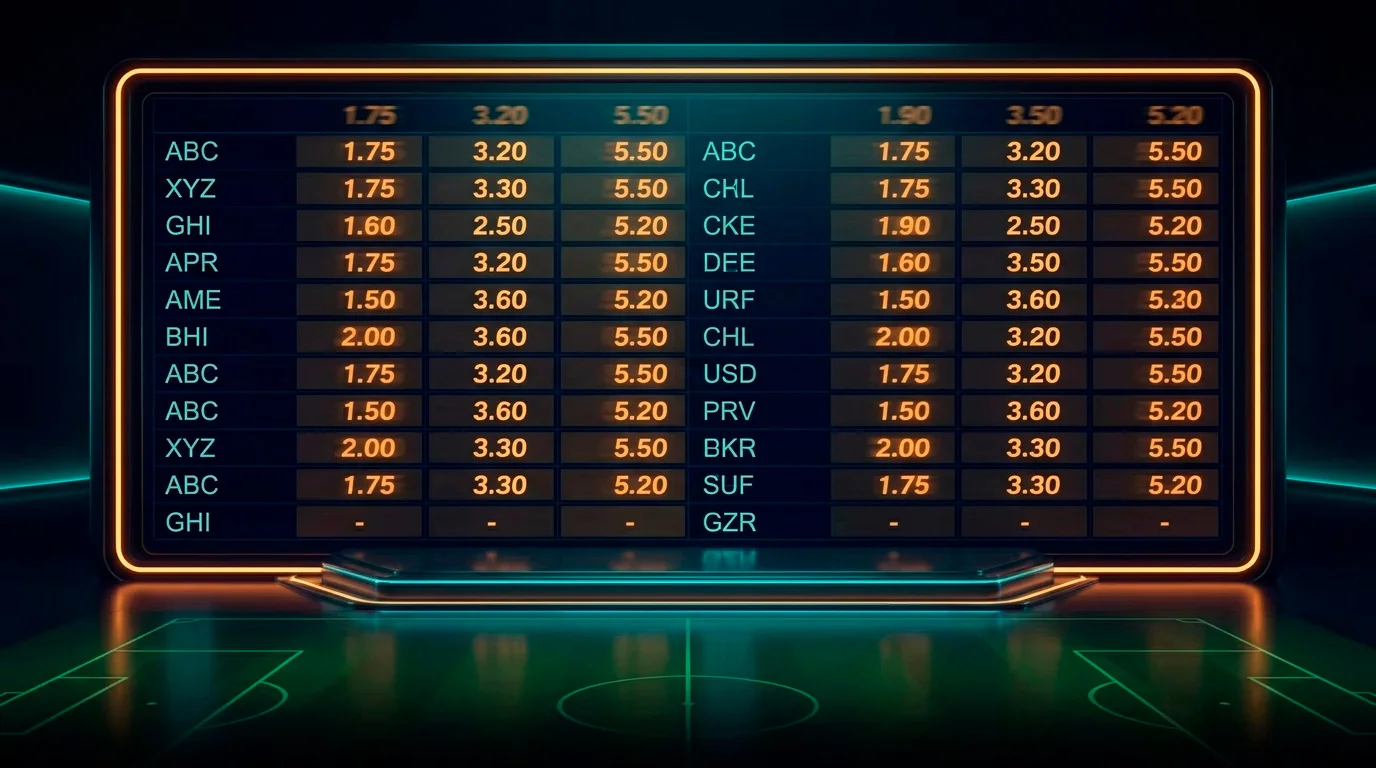 Stylised World Cup 2026 outright odds board with shifting numbers
