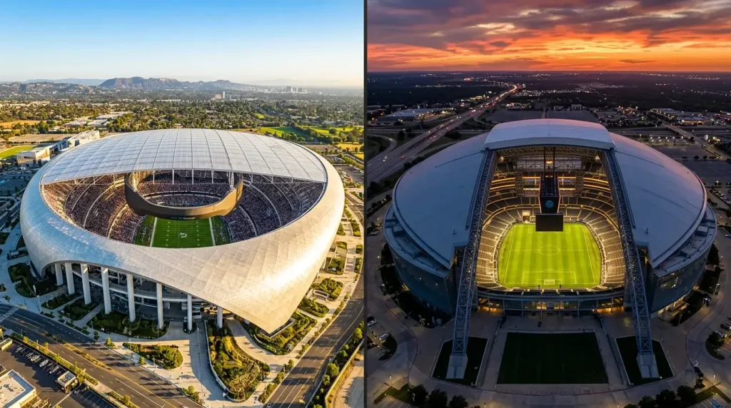 SoFi Stadium Los Angeles and AT&T Stadium Dallas, two mega-venues for World Cup 2026