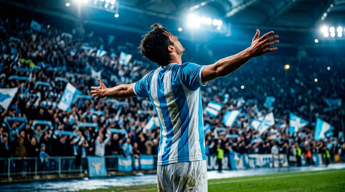 Lionel Messi celebrating a goal at the World Cup