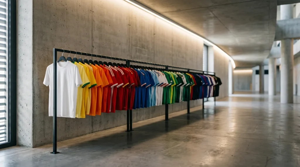Flags of all 48 qualified nations for the 2026 FIFA World Cup arranged around a golden trophy on a dark background