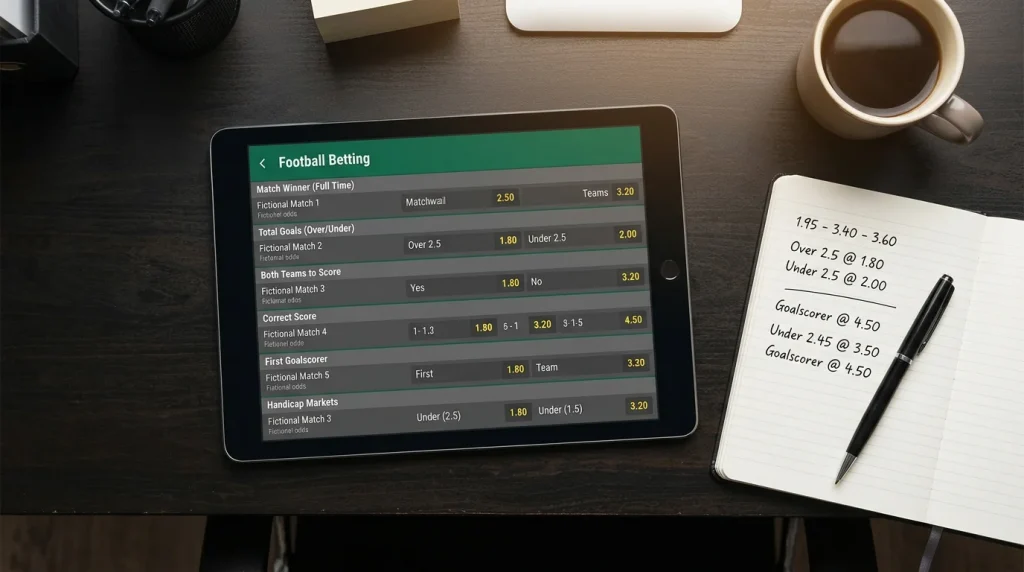 Range of World Cup 2026 betting markets displayed on an Australian bookmaker interface